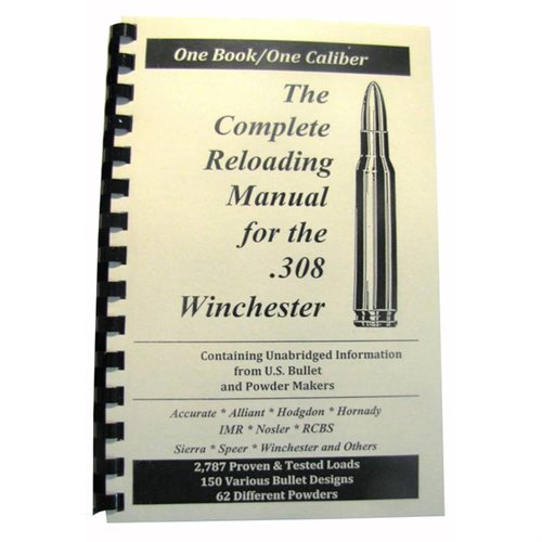 LOADBOOK-308 WINCHESTER offers essential reloading data for pistols, rifles, and shotguns, featuring up-to-date info from top manufacturers, spiral bound for easy use.
