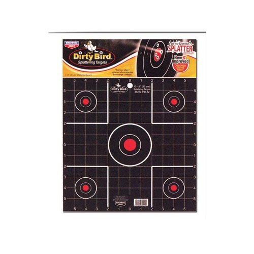 DIRTY BIRD 2" SIGHT-IN TARGETS offer high visibility with black and white contrast for easy shot tracking, great value, and versatility for indoor or outdoor shooting.