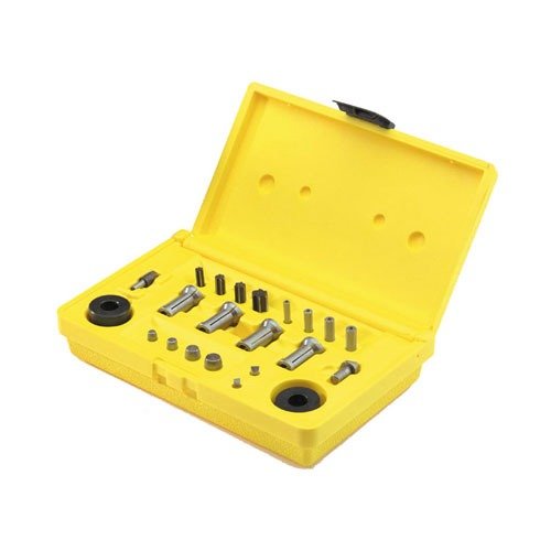 Robust molded plastic case for organizing 4 collets, trimmer pilots, neck reamers, and tools, ensuring easy access and protection for your case trimmer parts.