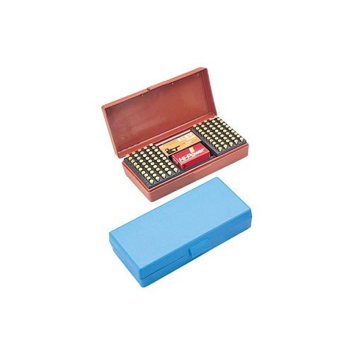 MTM CASE-GARD 200 ROUND RIMFIRE AMMO BOX offers easy access for 100 rounds, holds two 50 round boxes, and is compatible with 22LR and 17 HMR for versatile shooting.