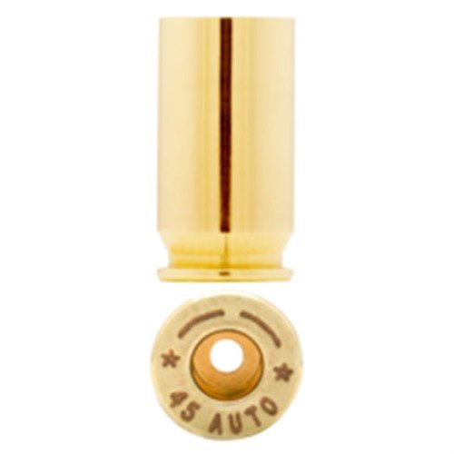 Starline 45 AUTO BRASS offers premium quality, ensuring consistent performance for top handgun shooters, packaged conveniently in 100 count bags.