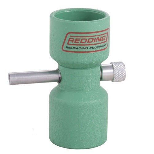 Redding Powder Trickler allows precise powder addition, one or two granules at a time, ensuring accurate charges without moving, thanks to its heavy design.