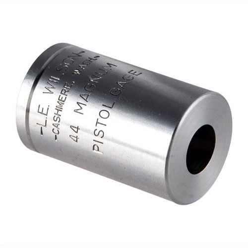 WILSON PISTOL MAX GAGE 44 MAG ensures precise measurements of critical pistol case dimensions, preventing oversizing and optimizing your reloading process.