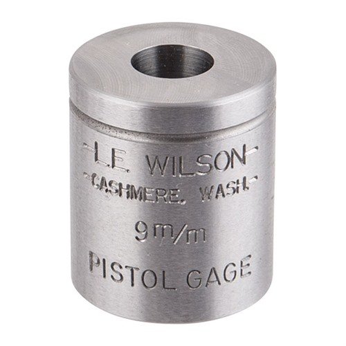 WILSON PISTOL MAX GAGE 9MM LUGER ensures precise setup for resizing dies, accurately measures headspace, and checks critical dimensions of pistol cases.