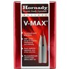 Hornady V-MAX 6MM bullets offer ultra flat trajectories, match grade accuracy, and explosive expansion at low velocities, making them ideal for precision shooting.