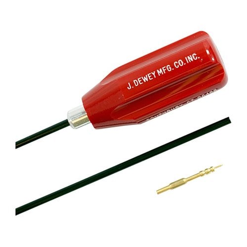 Dewey 20 cal 42" cleaning rod features tough coating, includes jag and brush adapter, perfect for .22 rimfire and .17 to .20 caliber rifles.