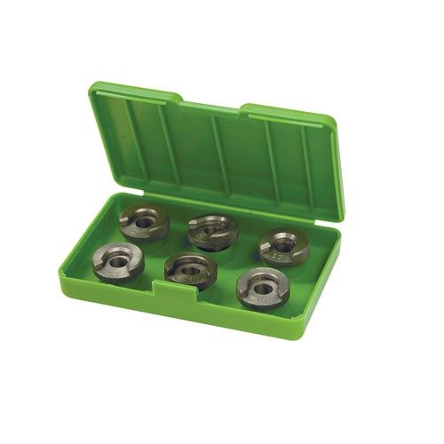 Redding Shellholder Set includes the 6 most popular sizes (1, 6, 10, 12, 18 & 19), ensuring precise case handling for your reloading needs.