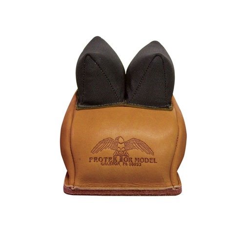 CUSTOM RABBIT EAR REAR BAGS by PROTEKTOR offer heavy leather construction, double-layered stability, and enhanced stock contact for improved shooting accuracy.