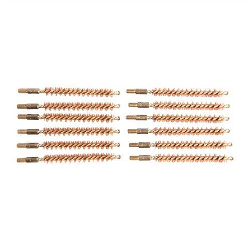 Sada dvanácti bronzových kartáčů do hlavně ráže 6,5 mm, 8-32M, ideální pro efektivní čištění a údržbu vašich pušek, zajišťující dlouhou životnost.