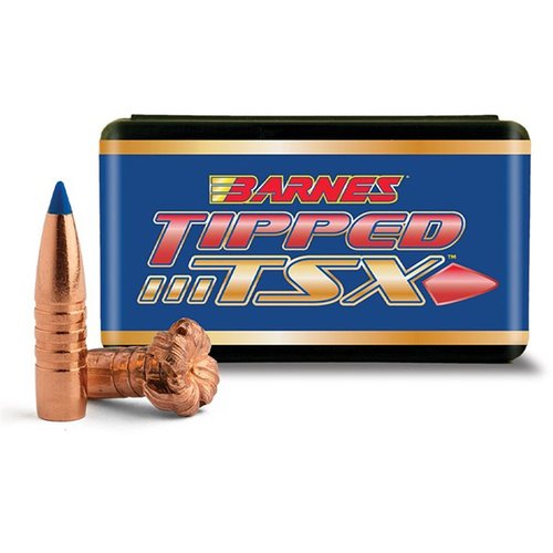TIPPED TSX 30 CAL bullets feature polymer tips for enhanced B.C. and rapid expansion, offering deep penetration, maximum weight retention, and superior accuracy.