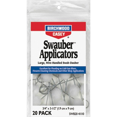 Swauber Applicators offer precision for applying gun bluing, bore cleaners, and liquids, with large handles protecting your hands from solvents.