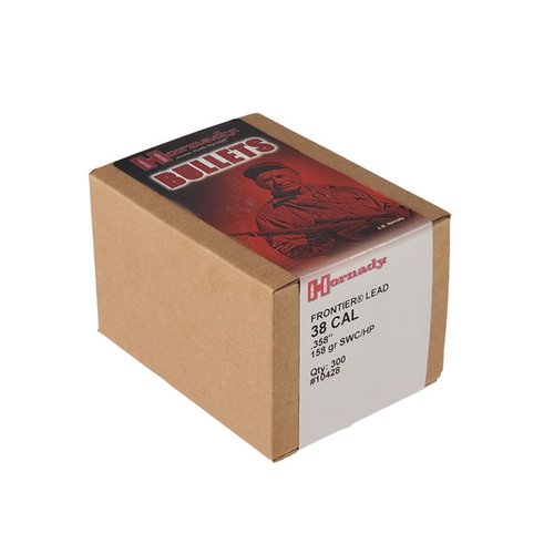 Hornady® .38 Cal 158gr SWC/HP bullets offer superior stability, reduced leading, and authentic design for cowboy shooters, ensuring accuracy and performance.