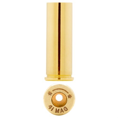 Starline 41 Remington Magnum Brass offers unmatched quality and precision, ideal for top handgun shooters, packaged conveniently in 100-count bags.