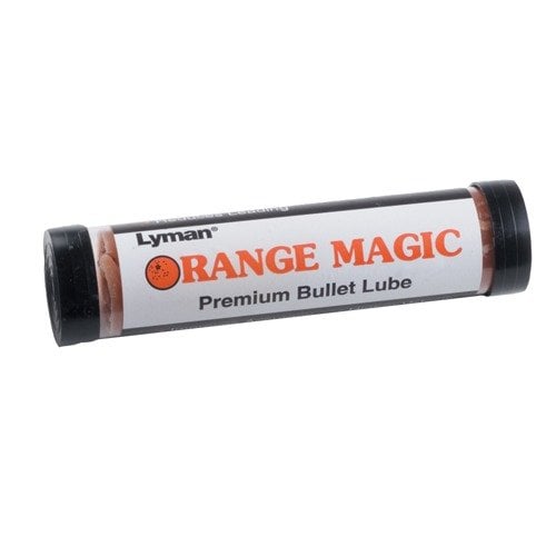 Orange Magic Lube enhances high-performance loads, boosts velocities of cast bullets, minimizes barrel leading, and withstands high temperatures without melting.