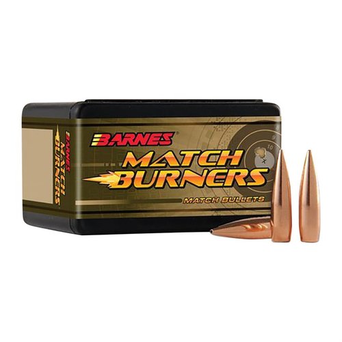 Barnes Match Burner 6mm (0.243") bullets offer unmatched accuracy and affordability, perfect for competitive shooters and everyday plinking with aggressive performance.