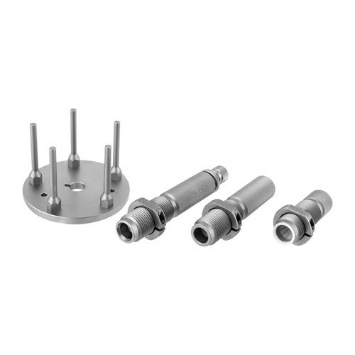 Hornady® Lock-N-Load® AP™ Primer Pocket Swage Tool removes primer pocket crimps cleanly, adjustable for various cases, includes all necessary components for ease.