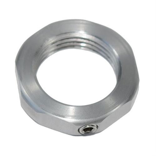 L.E. Wilson's stainless steel lock nut with set screw securely locks reloading dies, allowing easy removal and reinstallation without depth readjustment.