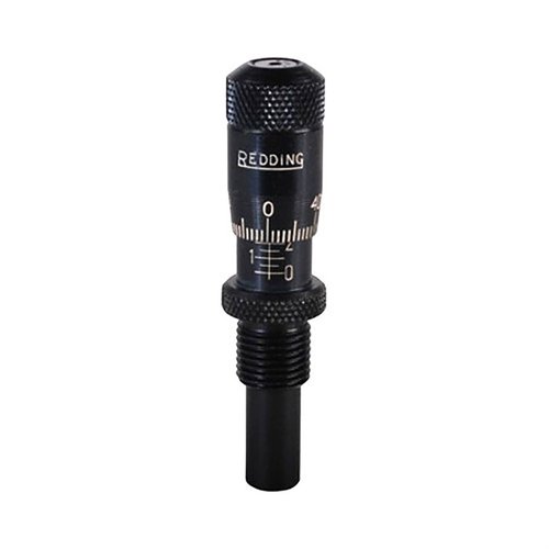 Redding FLAT BULLET SEATING MICROMETER easily replaces original plugs in Redding Seating Dies, ensuring precise seating for flat nose designs and traditional bullets.