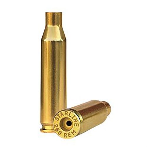 Starline .260 Remington brass ensures consistent performance for long-range shooters, allowing for multiple reloads in convenient 100 or 500 count bags.