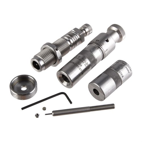 L.E. Wilson's Bushing Full Length Die Kit includes a resizing die, seater die, and headspace gauge for precise ammo reloading and consistent results.