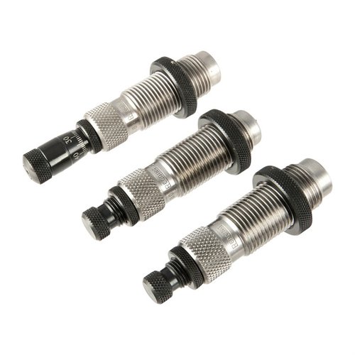 Redding's 380 ACP Premium Handgun Die Set features a Titanium Carbide-sizing die, TiN-coated expander for durability, and precise bullet seating control.