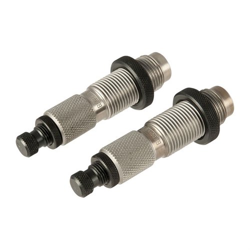 Redding 6.5 PRC Neck Die Set includes a Neck Sizing Die with decapping rod and expander, plus a Seating Die with bullet guide and crimp ring for precise reloading.