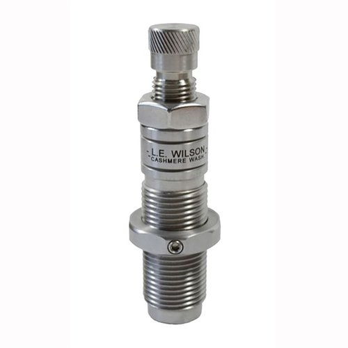 L.E. Wilson 5.56mm Bushing Full Length Die offers adjustable neck tension, high-quality heat-treated steel, and accurate sizing for improved shooting performance.