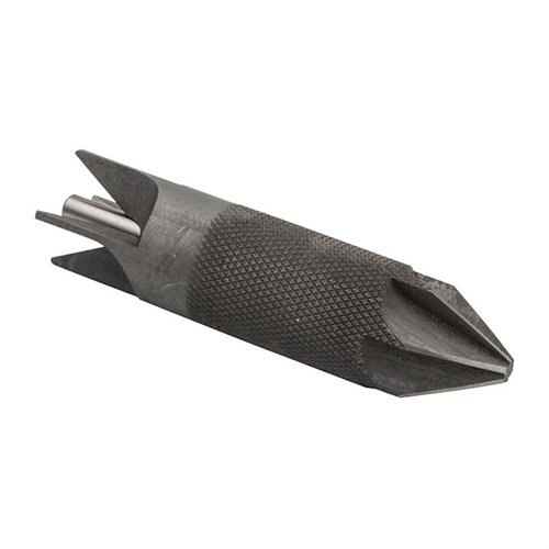 HORNADY's DELUXE 4-BLADE CHAMFER/DEBURR TOOL efficiently prepares new cases for reloading by chamfering inside edges and deburring outside edges for precision.