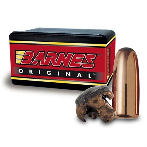 Barnes Originals .377" FNFB bullets ensure reliable expansion and deep penetration on big game, featuring thick copper jackets around pure lead cores.