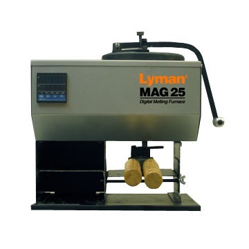 MAG 25 Digital Furnace offers 25 lbs. lead capacity, quick heating, digital display for precise temperature control, and adjustable mould guide for various brands.