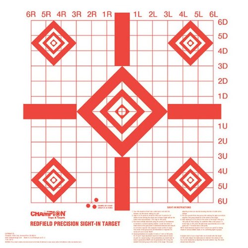 REDFIELD SIGHT-IN TARGETS offer bold lines for precise crosshair alignment, a 1