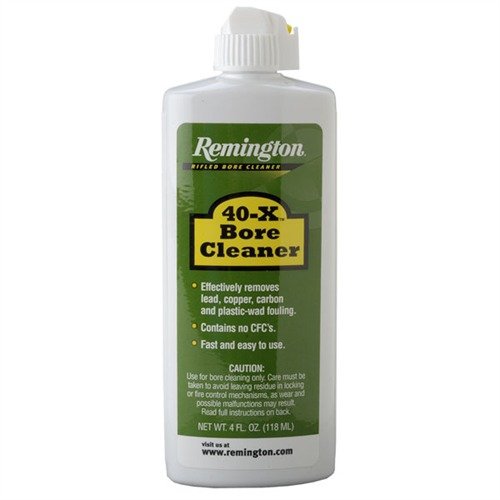 Remington Bore Cleaner quickly removes lead, copper, carbon, and plastic wad fouling, using natural abrasives that won't scratch your bore, eco-friendly and efficient.