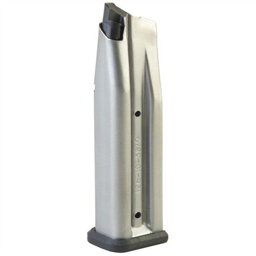 High-capacity 9mm magazines made from heat-treated stainless steel for durability, featuring polymer base pads and nylon followers for flawless feeding.