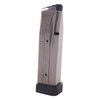 High-capacity 18-round magazines made from TIG welded, heat-treated stainless steel for durability; features flawless feeding with polymer base pad and nylon follower.