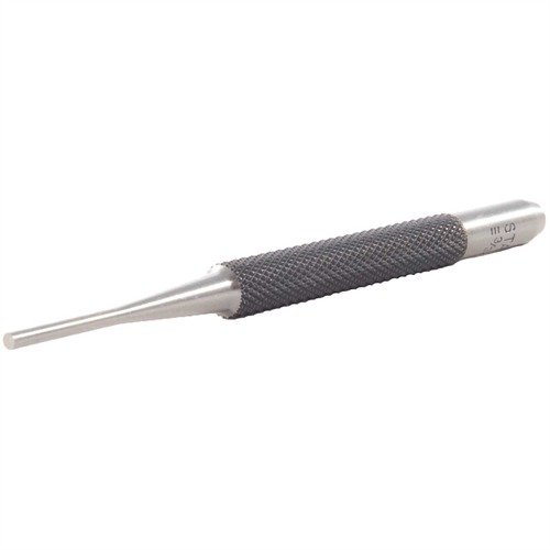 Starrett Pin Punch Set offers precision-ground, durable punches with ergonomic grips and clear size markings, ideal for gunsmiths and metalworkers.