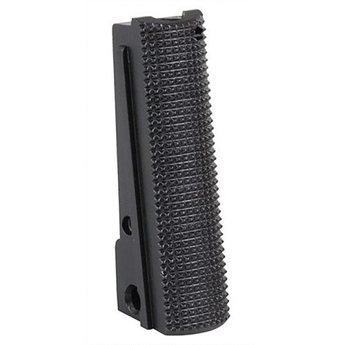 Získejte lepší grip a pohodlí s checkered mainspring housing pro 1911, vyrobený z pevné oceli, bez nutnosti úprav a ideální pro bojové střelce.