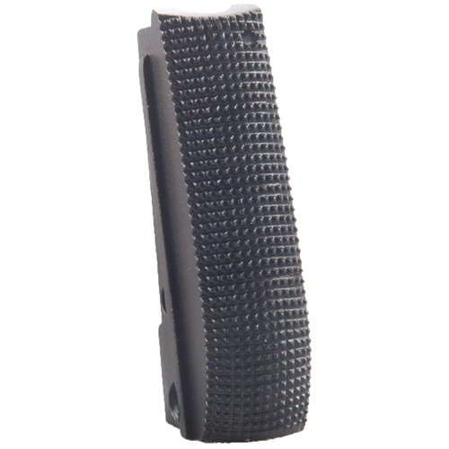 Upgrade your 1911 with the Smith & Alexander Checkered Mainspring Housing for enhanced grip and recoil control, featuring a drop-in fit and solid steel construction.