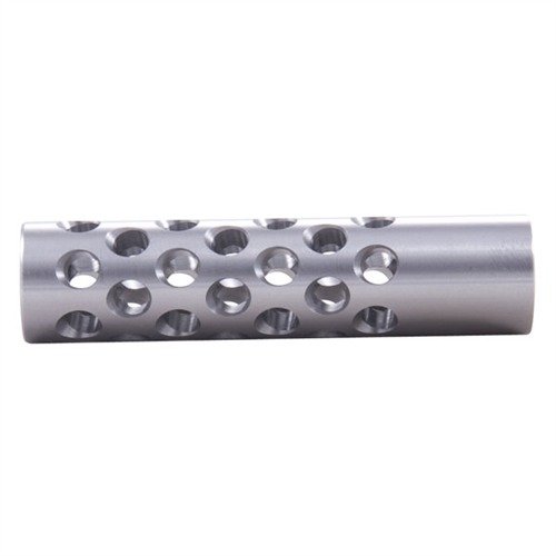 SHREWD #1 Muzzle Brake 22 Caliber features a multi-port design to reduce recoil and muzzle rise, with 42 ports for maximum control, perfect for gunsmithing.