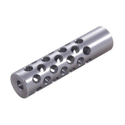 Multi-port muzzle brake reduces recoil and muzzle rise with 42 ports for maximum control. Gunsmithing required; compatible with bullets up to .44 caliber.