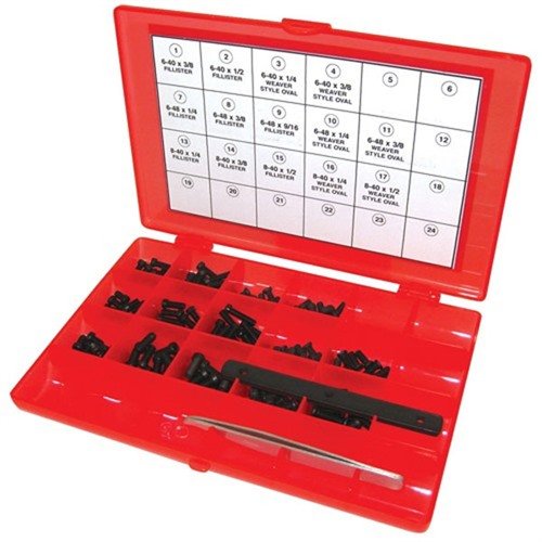 TACSTAR Master Gunsmith Screw Kit offers 142 premium hex screws with non-slip design, tweezers, and thread gauge for easy gunsmithing and repairs.