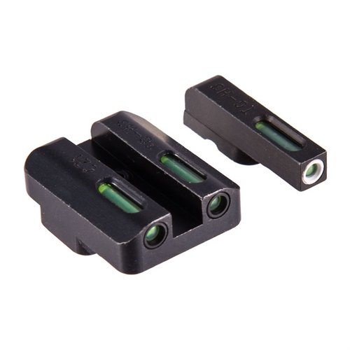 TFX tritium sights by TruGlo offer indestructible, battery-free visibility in all conditions, featuring a rust-proof finish and a compact snag-free design.