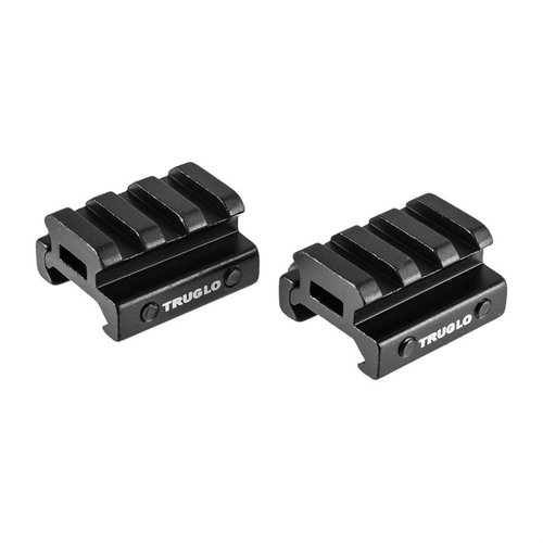 TruGlo's ½” 2-piece Picatinny riser mount offers easy installation, CNC-machined aluminum durability, and optimal height for scopes and red dots on AR-15s.