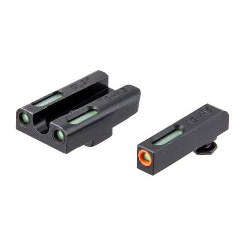 TFX Pro Night Sights for Glock® offer Tritium illumination, fiber optics for light amplification, and superior chemical protection, ensuring quick target acquisition.