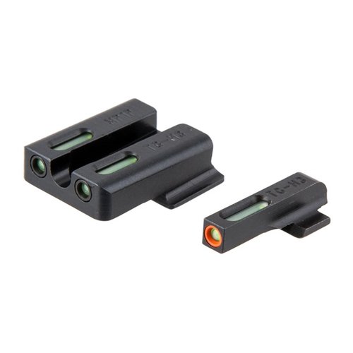 TFX Pro Sights combine Tritium for illumination and fiber optics for light amplification, sealed for protection, with an orange front outline for quick target acquisition.