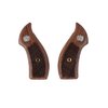 Upgrade your Smith & Wesson J-frame revolver with these Dymondwood grips, featuring a classic brown finish, smooth surface, and available in square or round-butt designs.