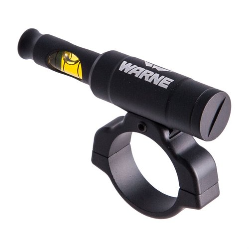 Warne Mfg. Universal Scope Level ensures precise vertical alignment for accurate shooting, fits 1-inch, 30mm, 34mm, and 35mm tubes, and features a matte-black finish.