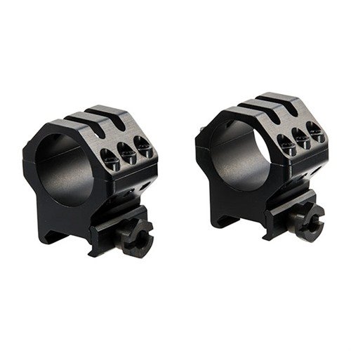 SIX-HOLE SKELETON RINGS ensure ultra-secure mounting for large optics on hard-recoiling rifles, featuring no-strip Torx® screws and quick-release hex nuts.
