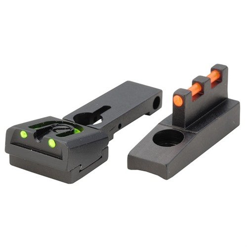 Upgrade your Browning Buckmark with the Fire Sight Fiber Optic Sight Set for enhanced visibility, featuring a 3-dot sight picture and adjustable rear sight.