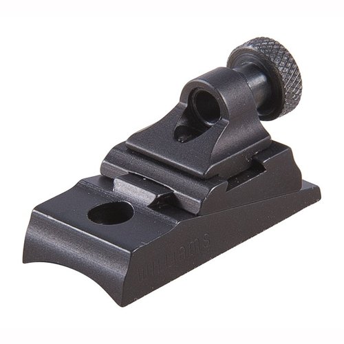 Upgrade your Savage Arms 110 with the WILLIAMS GUN SIGHT rear peep sight, featuring durable aluminum construction and easy installation on existing dovetail or screw holes.