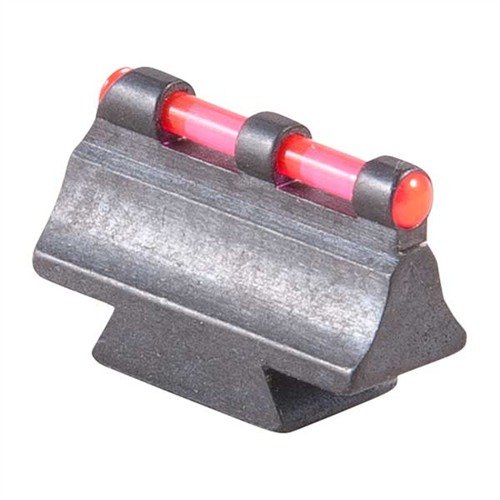 RIFLE FIBER OPTIC 406N FRONT SIGHT offers superb visibility with bright red beads, easy installation, and a durable blued steel design for enhanced shooting accuracy.
